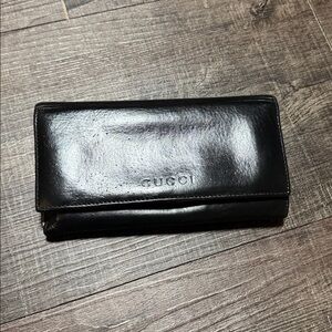Gucci  Black Leather Clutch Originally Tan